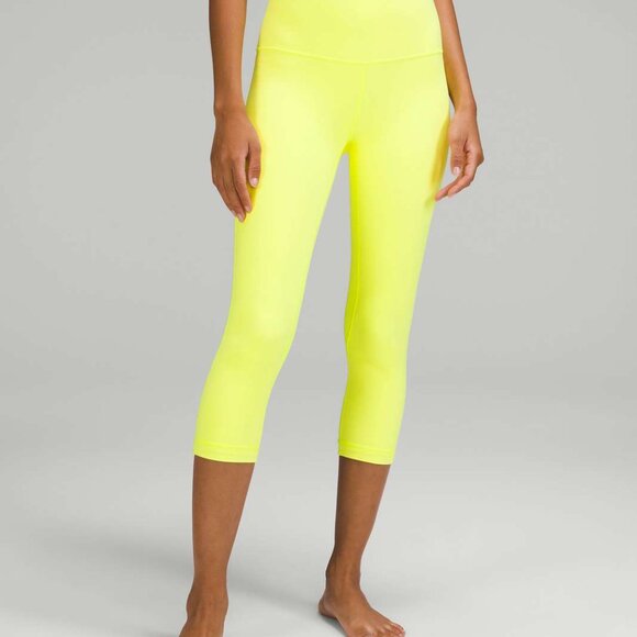 lululemon athletica Pants - Lululemon Align High Rise Crop 21" Electric Lemon Size 4